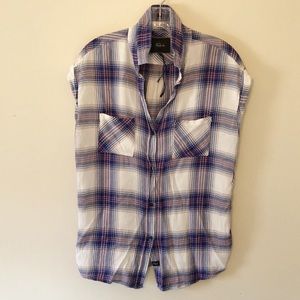 Rails Sleeveless Button up Plaid Top Size M